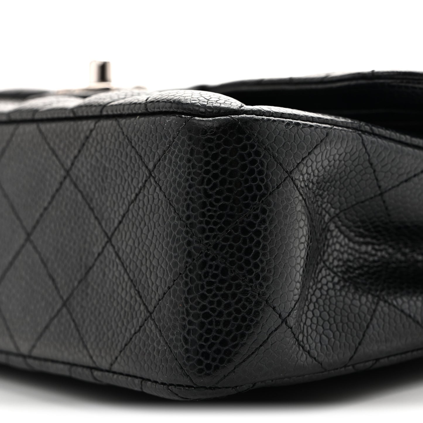 Caviar Quilted Small Double Flap Black