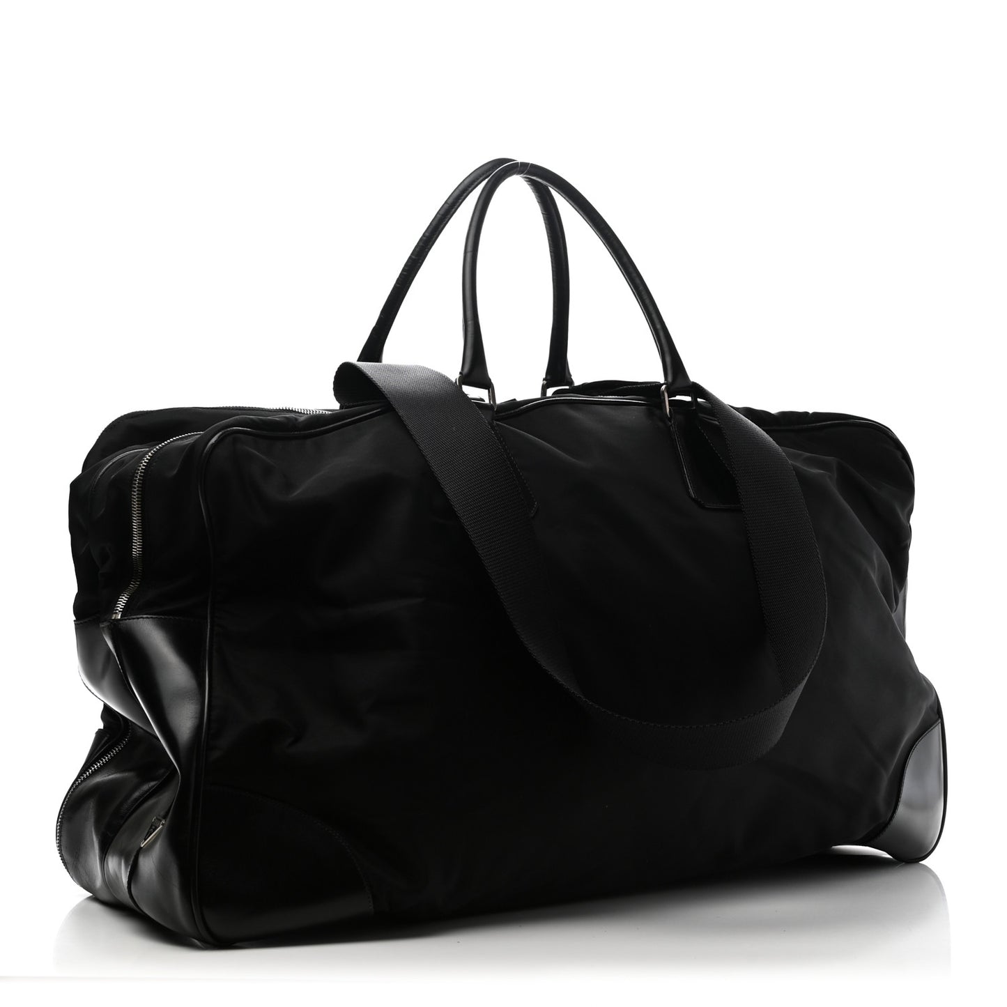 Tessuto Nylon Calfskin Duffle Black