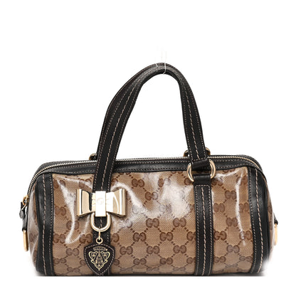 Gucci Crystal Monogram Duchessa Small Boston Bag Brown 1 of 9