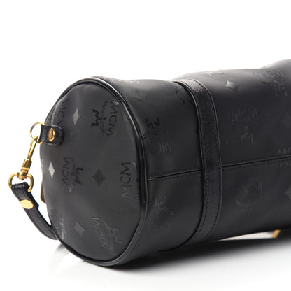 MCM Nylon Monogram Barrel Crossbody Bag Black 7 of 9