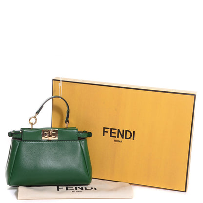 Fendi Shiny Nappa Micro Peekaboo Iconic Satchel Verde Smeraldo 4 of 8