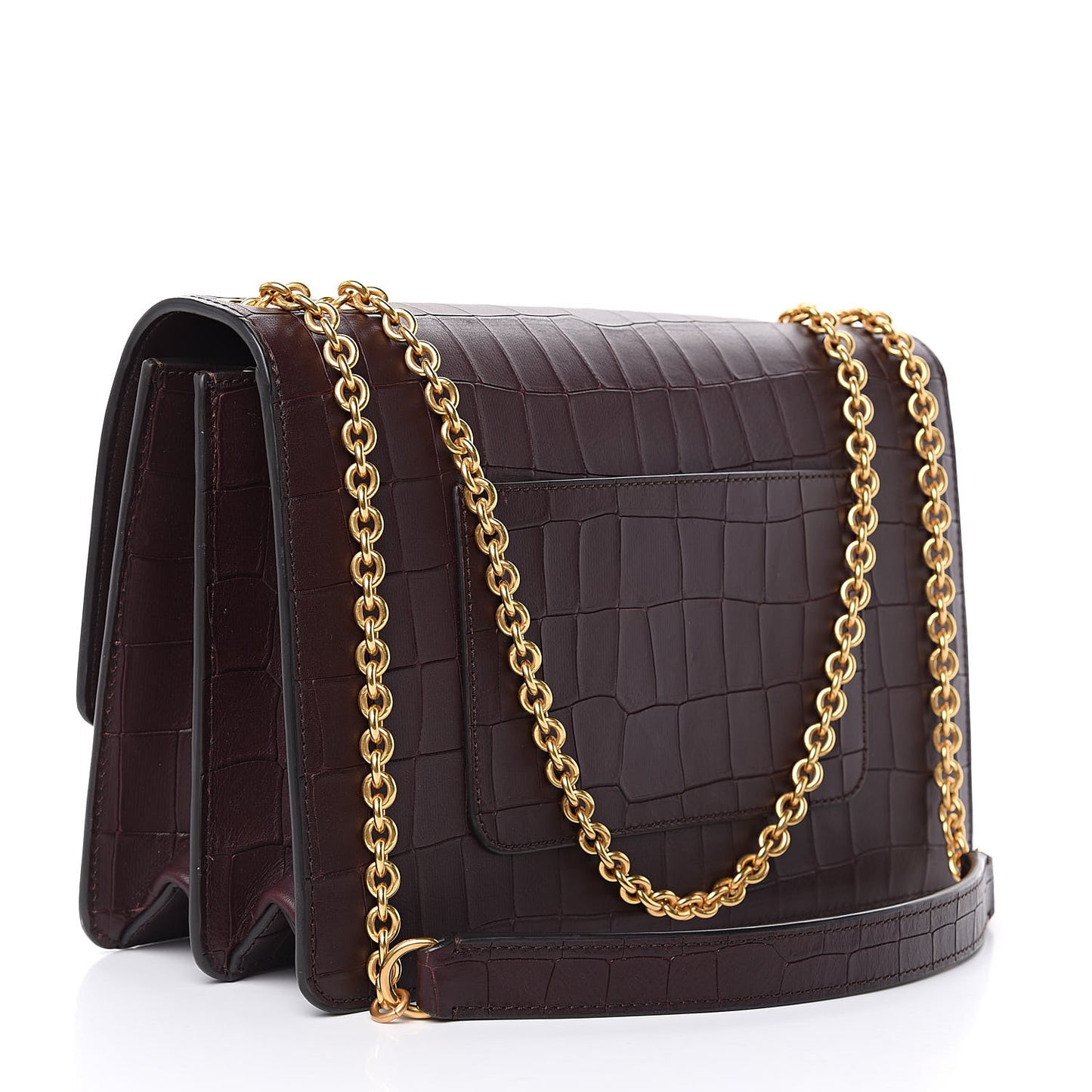 Calfskin Crocodile Embossed Large Darley Oxblood