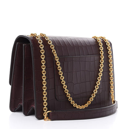 Mulberry Calfskin Crocodile Embossed Large Darley Oxblood 3 of 10