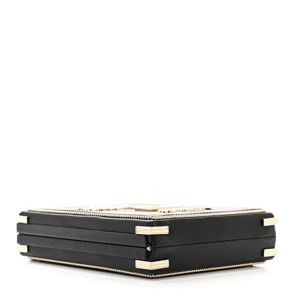 Chanel Lambskin Room Card Minaudiere Evening Bag Black Gold 4 of 11