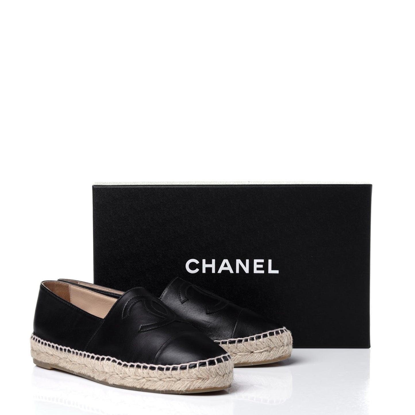 Lambskin CC Espadrilles 38 Black