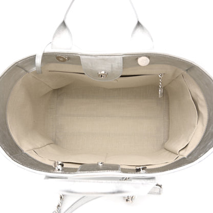 Chanel Metallic Calfskin Medium Deauville Tote Silver 6 of 13