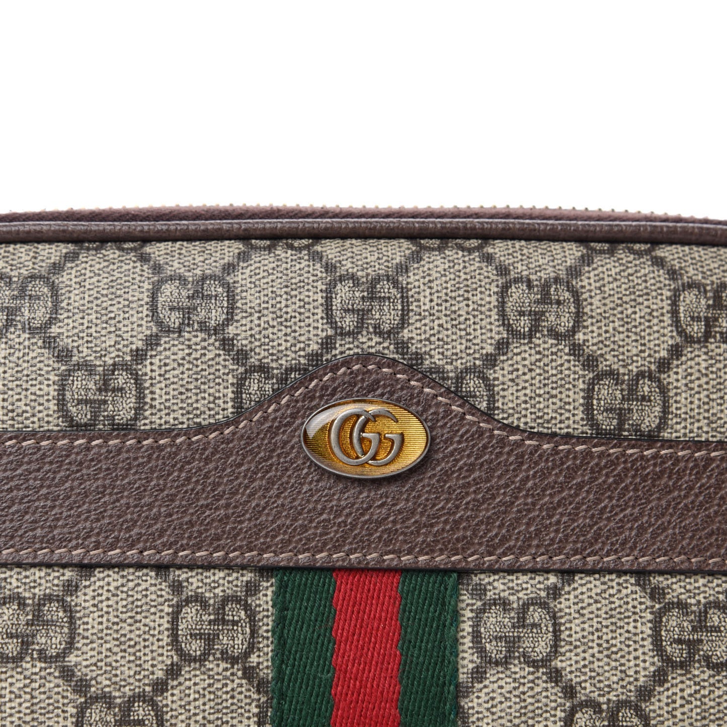 GG Supreme Monogram Ophidia Belted iPhone Case 75 30 Dark Brown