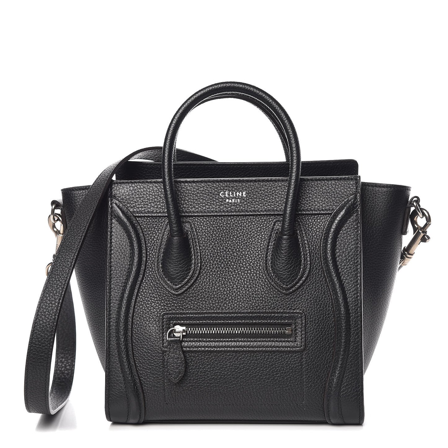 Drummed Calfskin Nano Luggage Black
