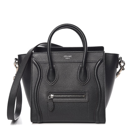 Celine Drummed Calfskin Nano Luggage Black 1 of 11