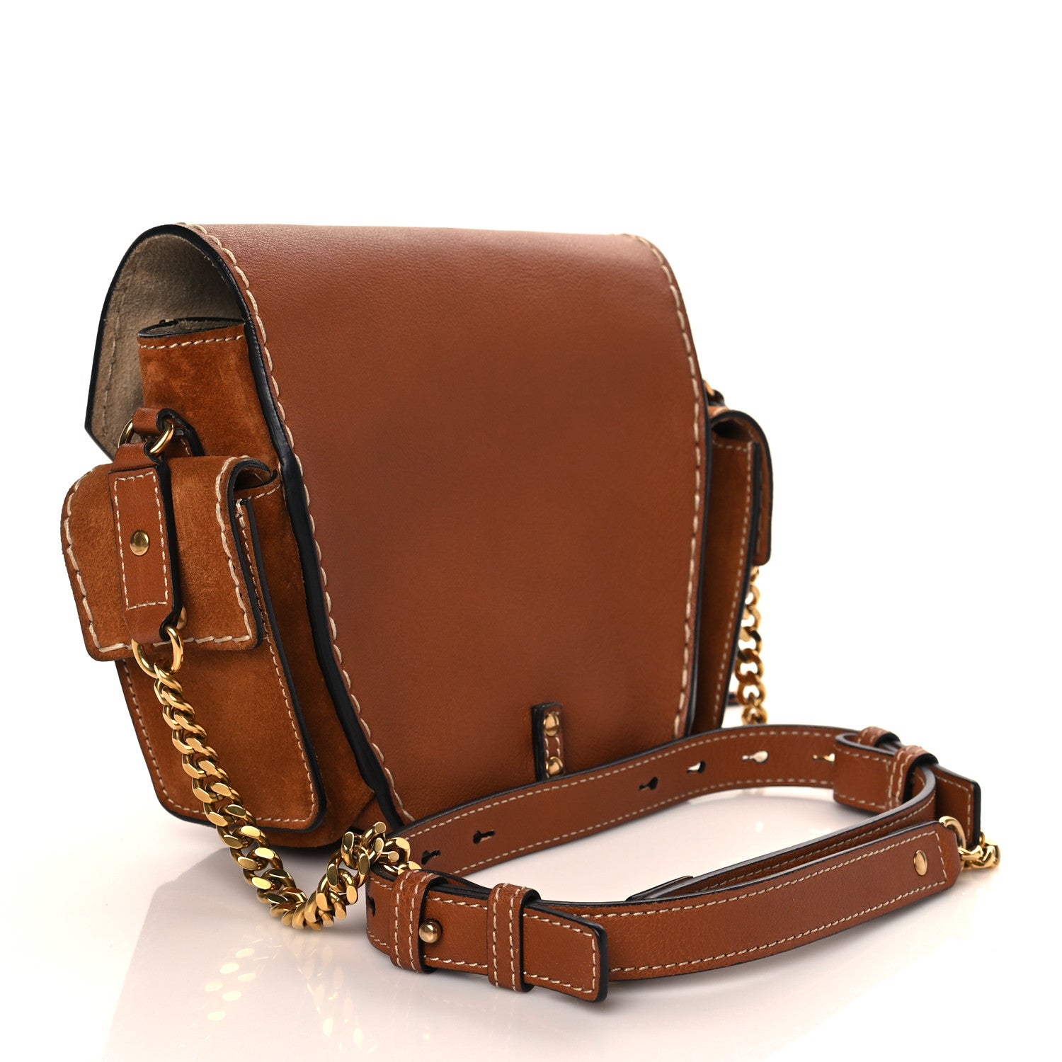 Chloe Calfskin Suede Small Jodie Camera Bag Caramel 3 of 9