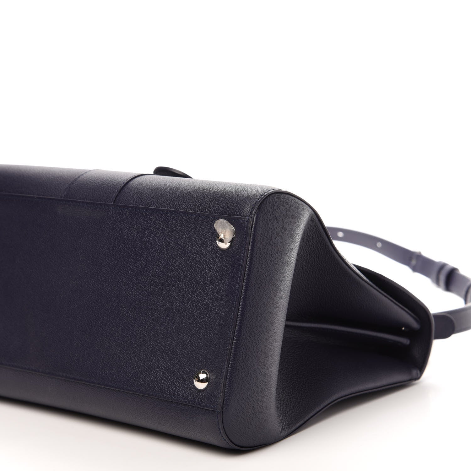 Delvaux Grained Calfskin Brillant MM Satchel Navy 7 of 12