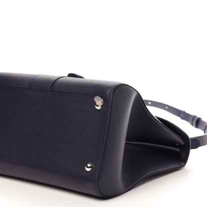 Delvaux Grained Calfskin Brillant MM Satchel Navy 7 of 12