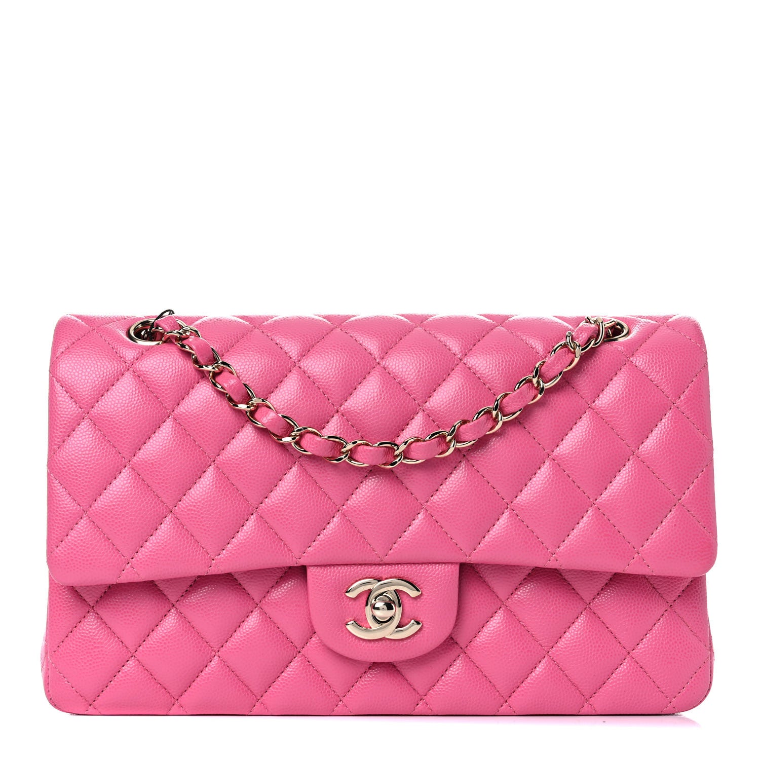 Chanel Caviar Quilted Medium Double Flap Dark Pink 1 of 10