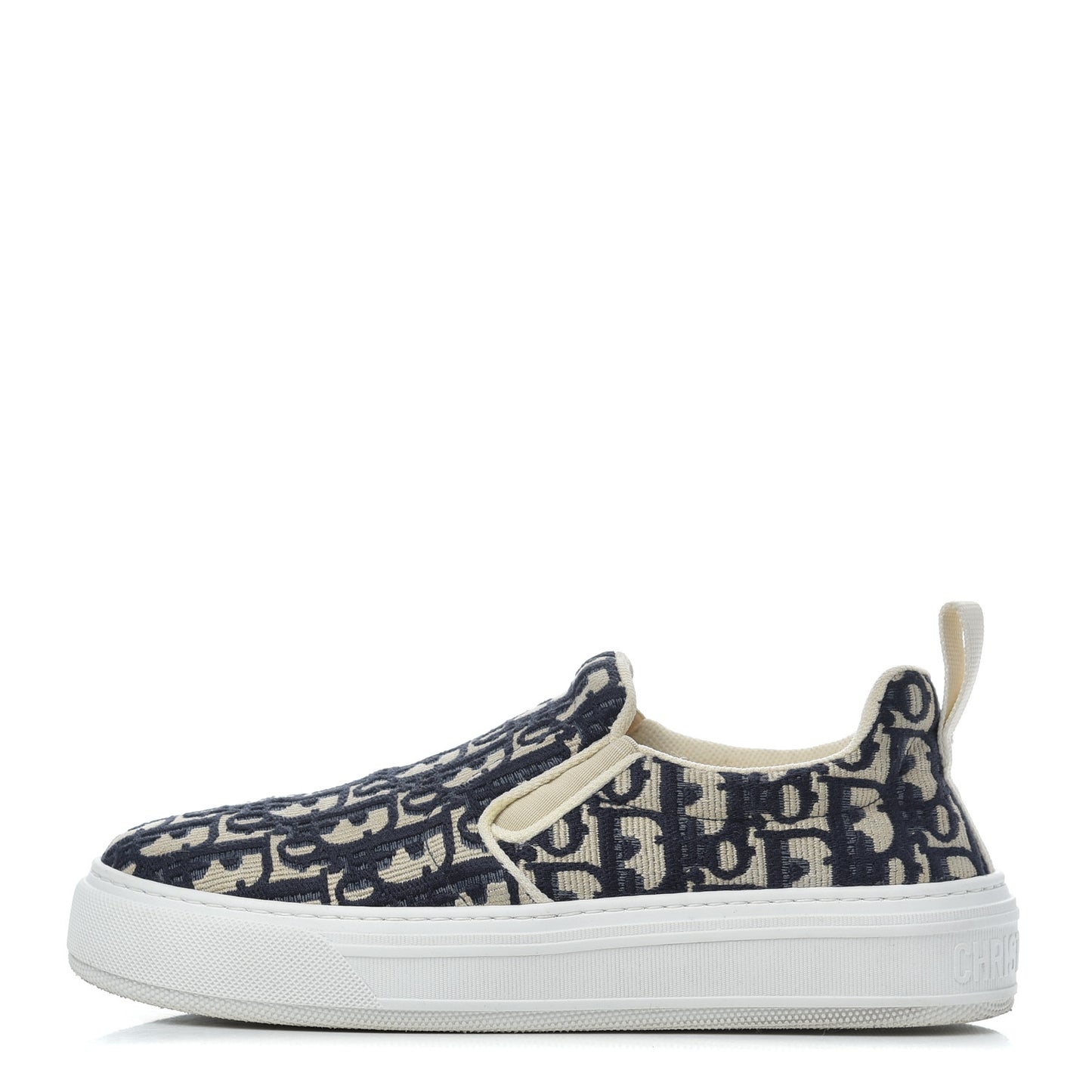 Canvas Oblique Embroidered Womens Solar Slip On Sneakers 37.5 Deep Blue