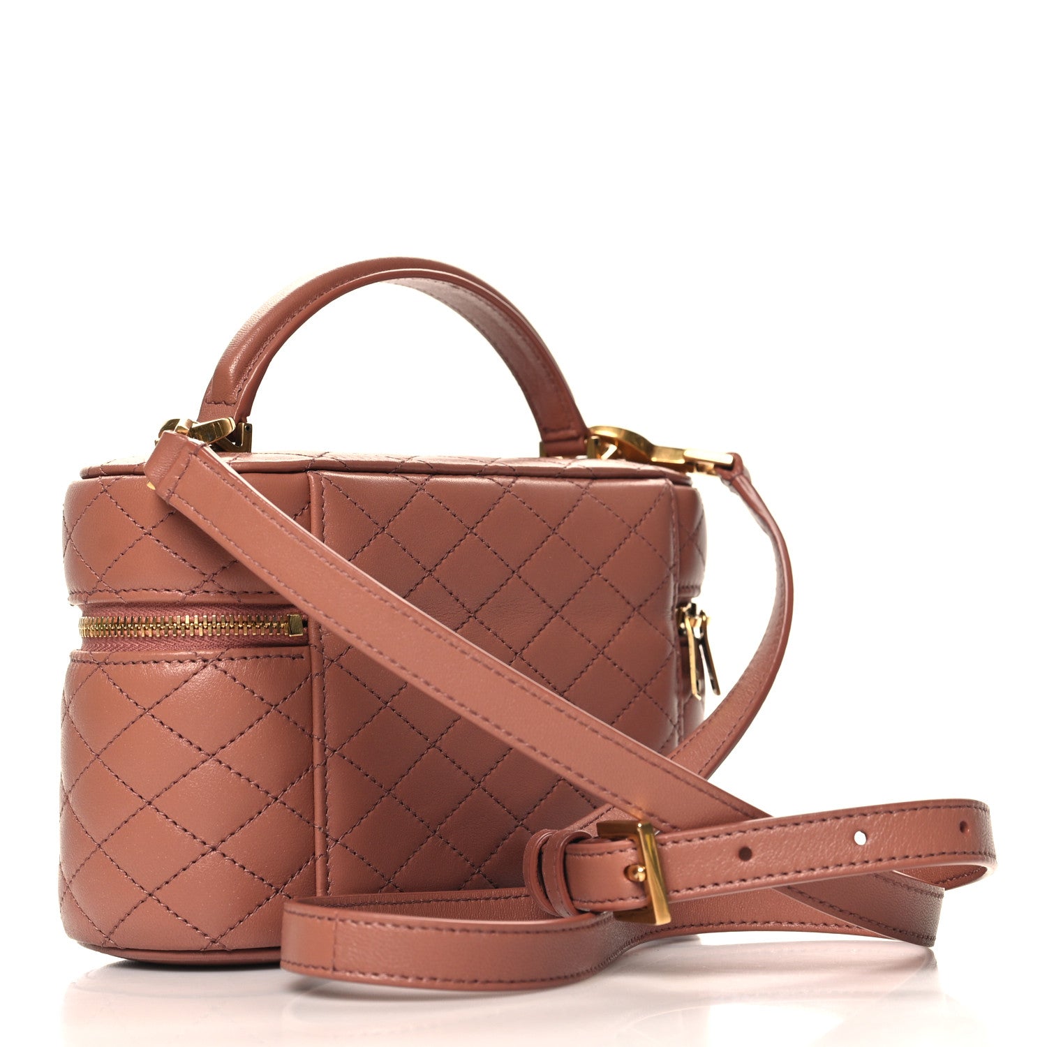 Saint Laurent Lambskin Quilted Mini Gaby Vanity Case Barely Pink 3 of 9