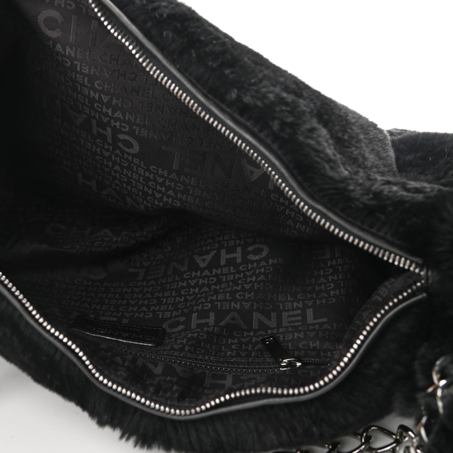 Lapin Rabbit Fur Shoulder Bag Black