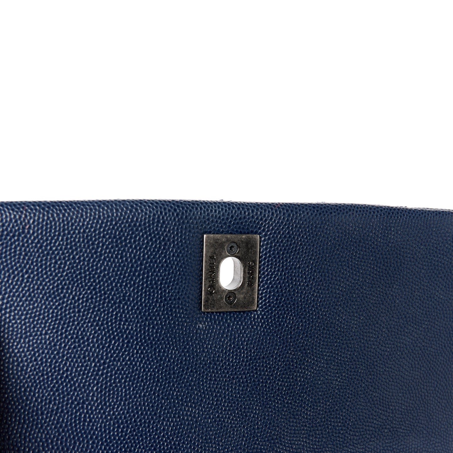 Caviar Quilted Mini Coco Handle Flap Navy Blue Blue