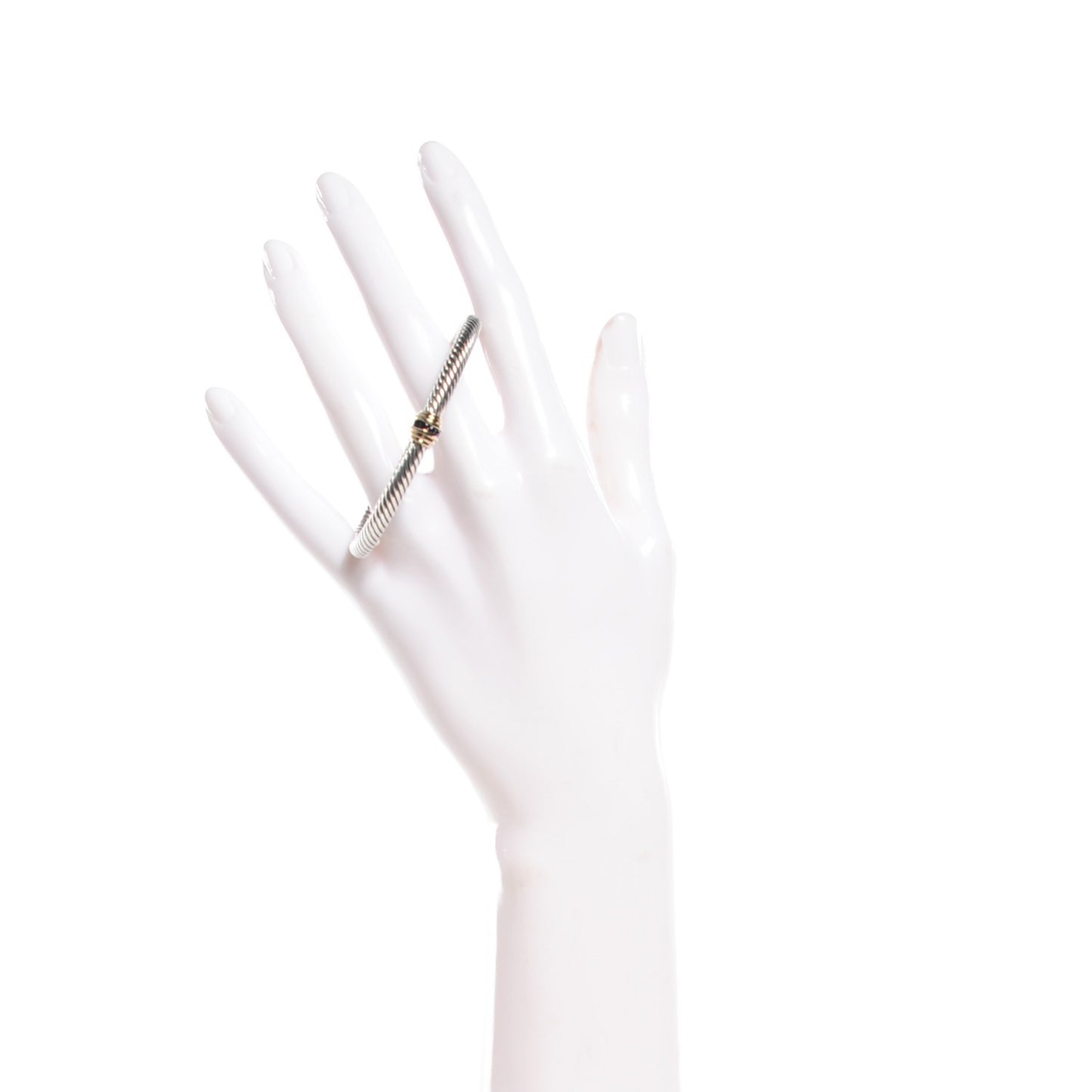 Sterling Silver 14K Yellow Gold Blue Sapphire 5mm Cable Classics Single Station Bracelet
