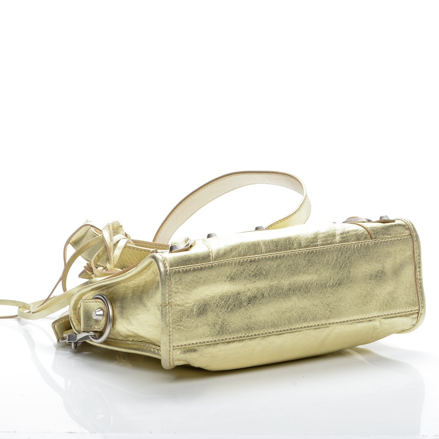Balenciaga Laminated Agneau Classic Hardware Mini City Gold 4 of 7