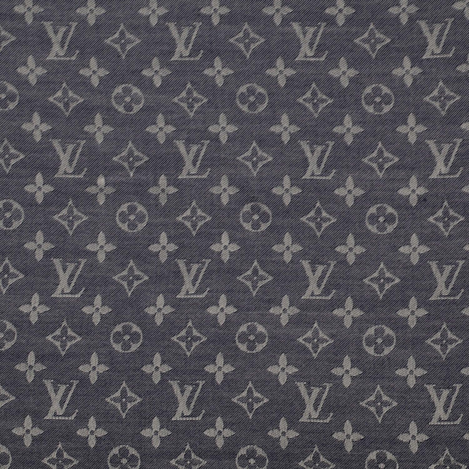 Louis Vuitton Silk Wool Monogram Denim Shawl Blue 1 of 5