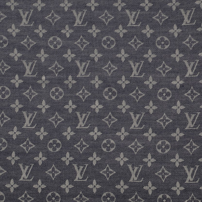 Louis Vuitton Silk Wool Monogram Denim Shawl Blue 1 of 5