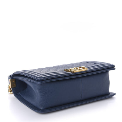 Chanel Caviar Quilted Medium Boy Flap Blue 4 of 11