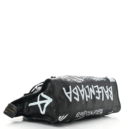 Balenciaga Agneau Arena Graffiti All Over Classic Hardware City Black White 4 of 10