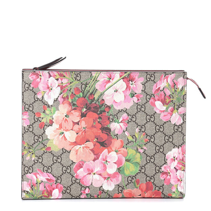 Gucci GG Supreme Monogram Blooms Large Cosmetic Case Beige Multicolor Dry Rose 1 of 7