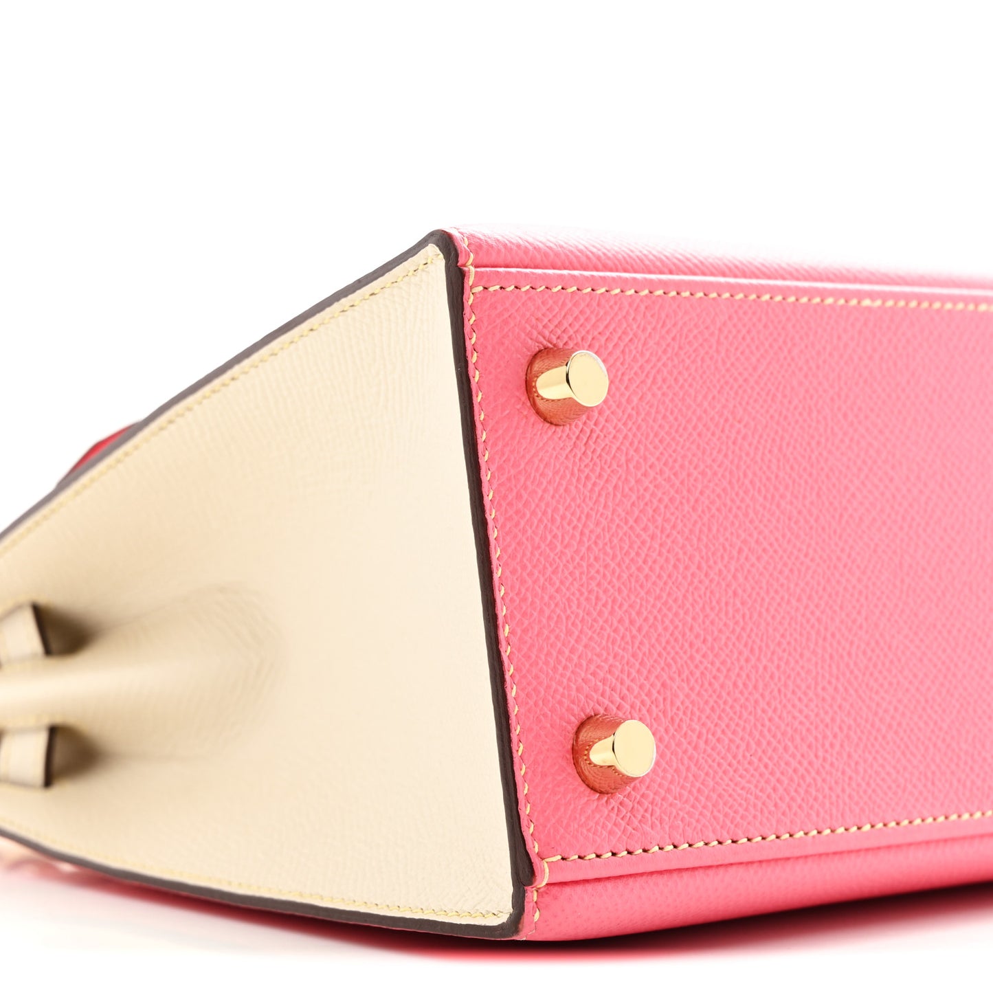 Epsom Bi-Color Horseshoe Kelly Sellier 25 Rose Azalee Craie