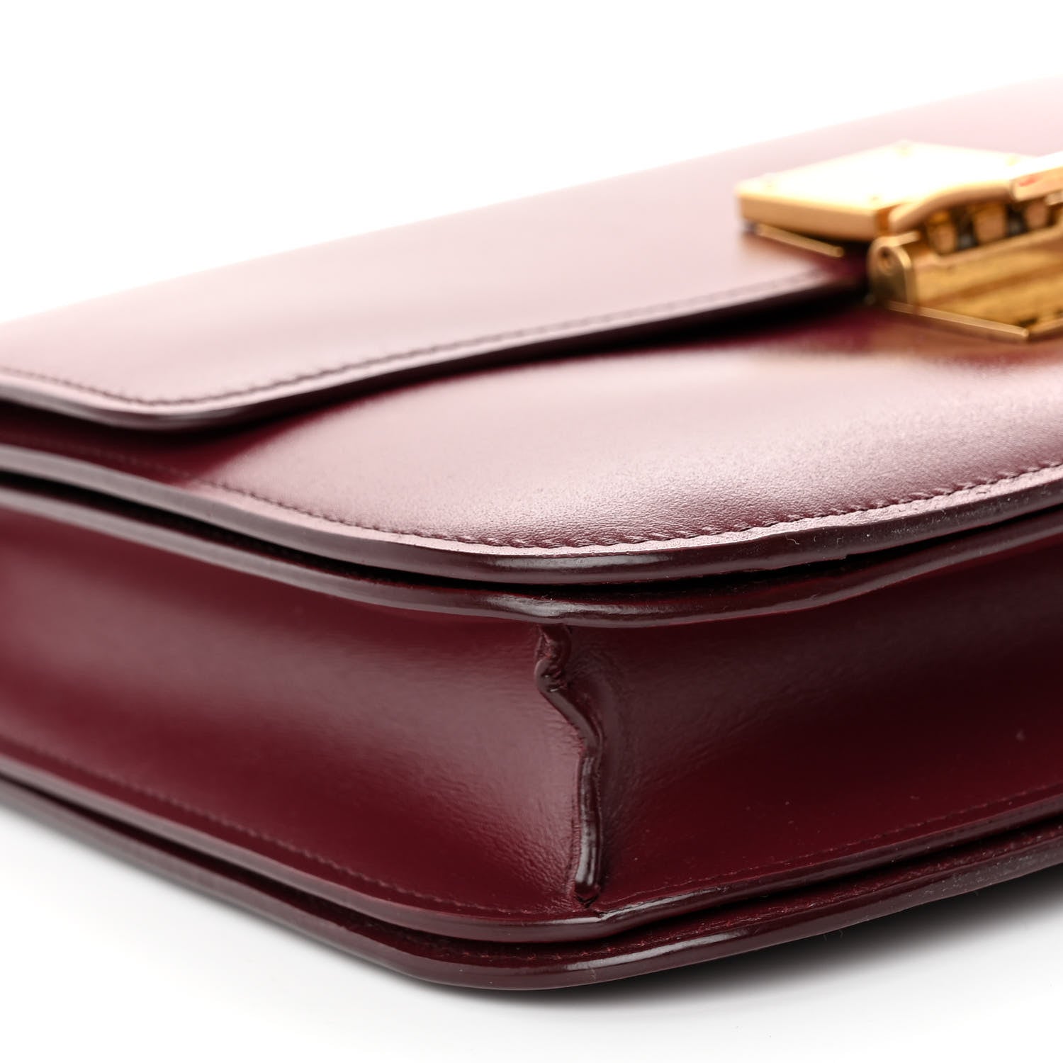 Celine Box Calfskin Medium Classic Box Flap Bag Burgundy 9 of 11