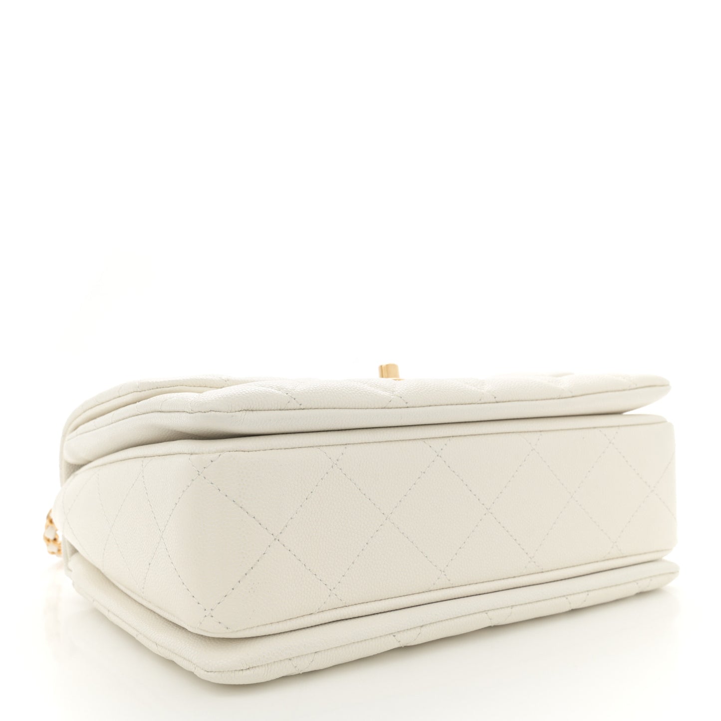 Caviar Quilted Coco First Flap White