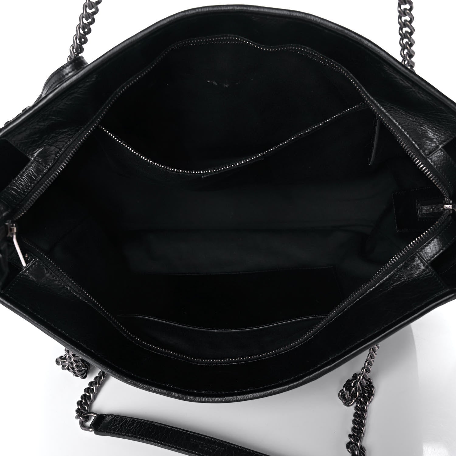 Saint Laurent Crinkled Calfskin Matelasse Monogram Large Niki Shopping Tote Bag Black 5 of 12