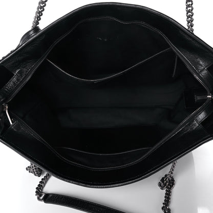 Saint Laurent Crinkled Calfskin Matelasse Monogram Large Niki Shopping Tote Bag Black 5 of 12