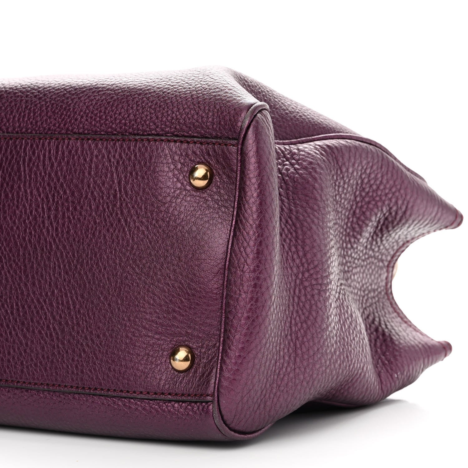 Gucci Pebbled Calfskin Medium Bamboo Shopper Tote Purple 11 of 13