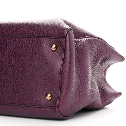 Gucci Pebbled Calfskin Medium Bamboo Shopper Tote Purple 11 of 13