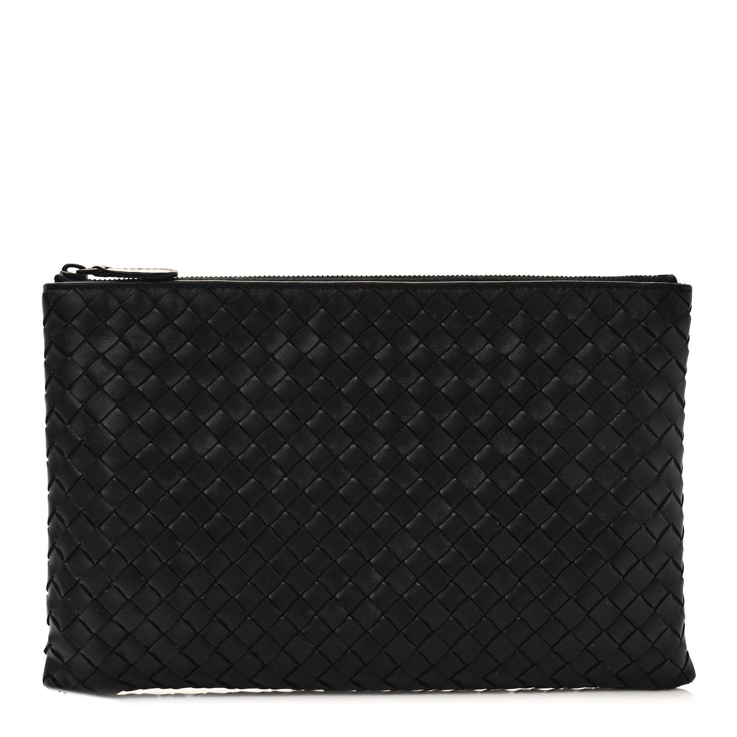 Nappa Intrecciato Zip Pouch Black