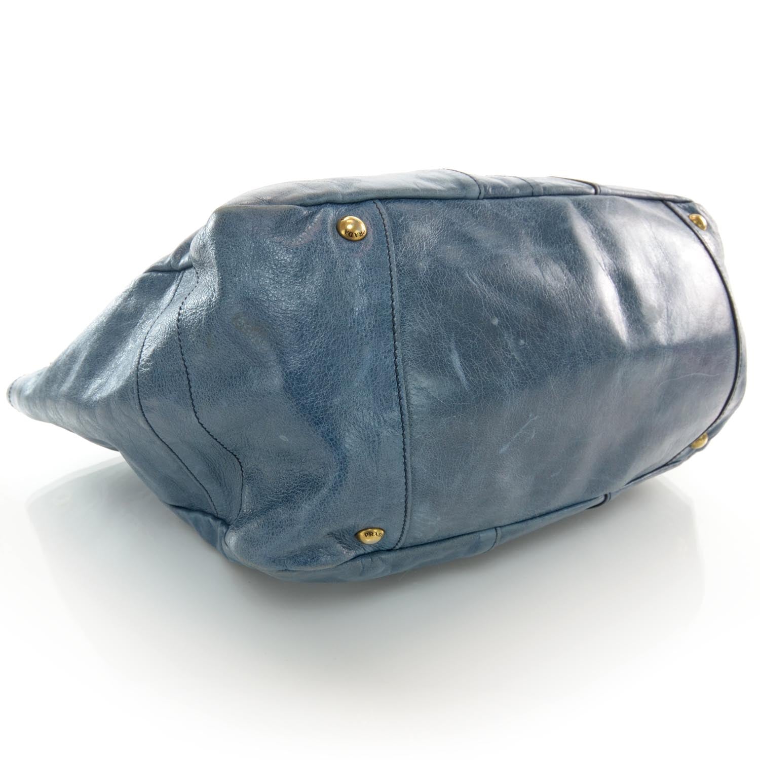 Prada Vitello Shine Tote Denim 4 of 10