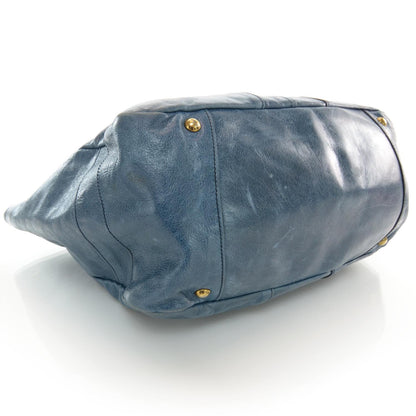 Prada Vitello Shine Tote Denim 4 of 10
