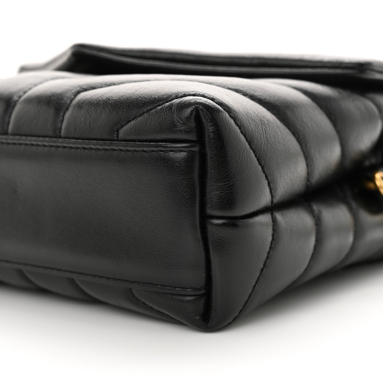 Saint Laurent Calfskin Y Quilted Monogram Toy Loulou Crossbody Bag Black 9 of 12