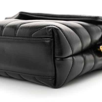 Saint Laurent Calfskin Y Quilted Monogram Toy Loulou Crossbody Bag Black 9 of 12