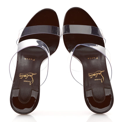 Christian Louboutin Patent PVC Just Nothing 85 Slide Sandals 37 Black 2 of 9