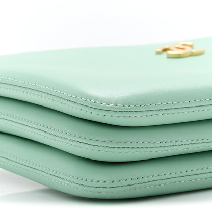 Chanel Calfskin Chick Studs Clutch Green 9 of 11