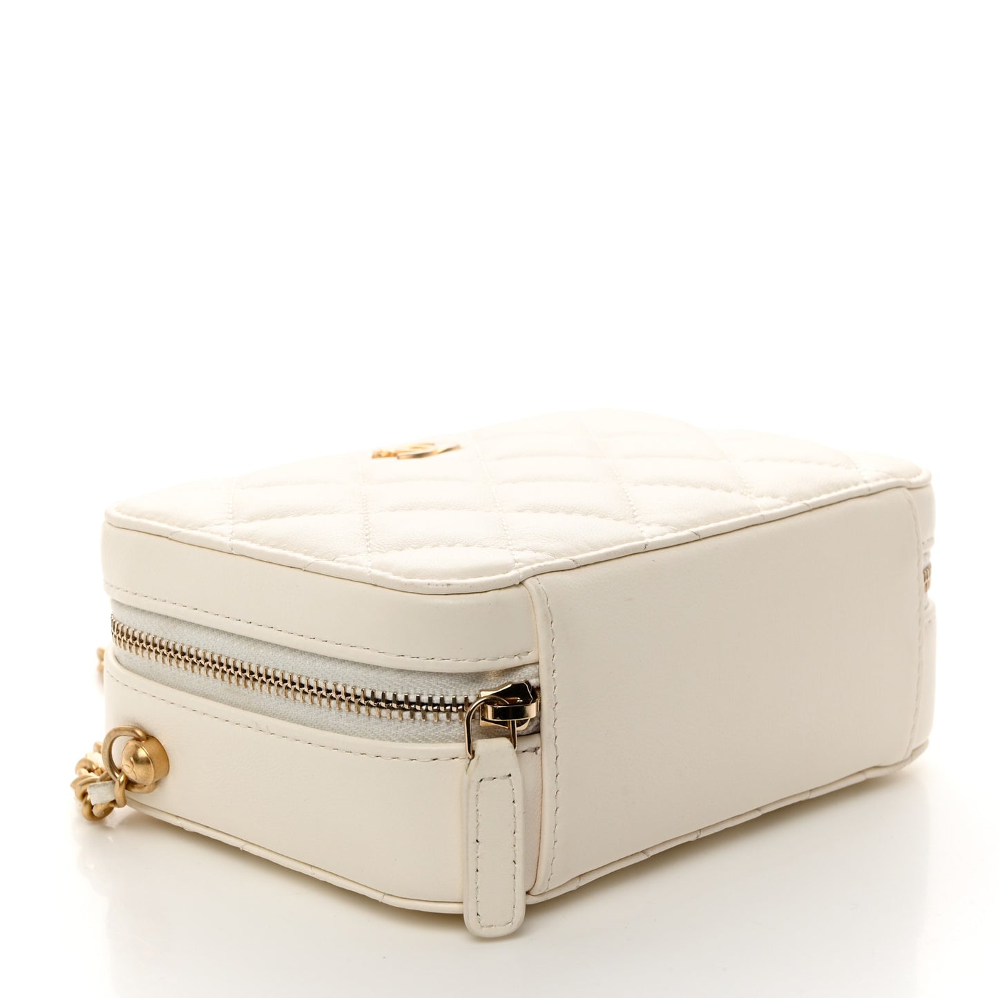 Lambskin Quilted CC Pearl Crush Camera Case White