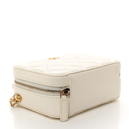 Chanel Lambskin Quilted CC Pearl Crush Camera Case White 4 of 10