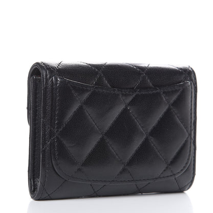 Chanel Lambskin Quilted Flap Card Holder Wallet Black 3 of 10