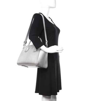 Givenchy Metallic Sugar Goatskin Small Antigona Silver 2 of 10