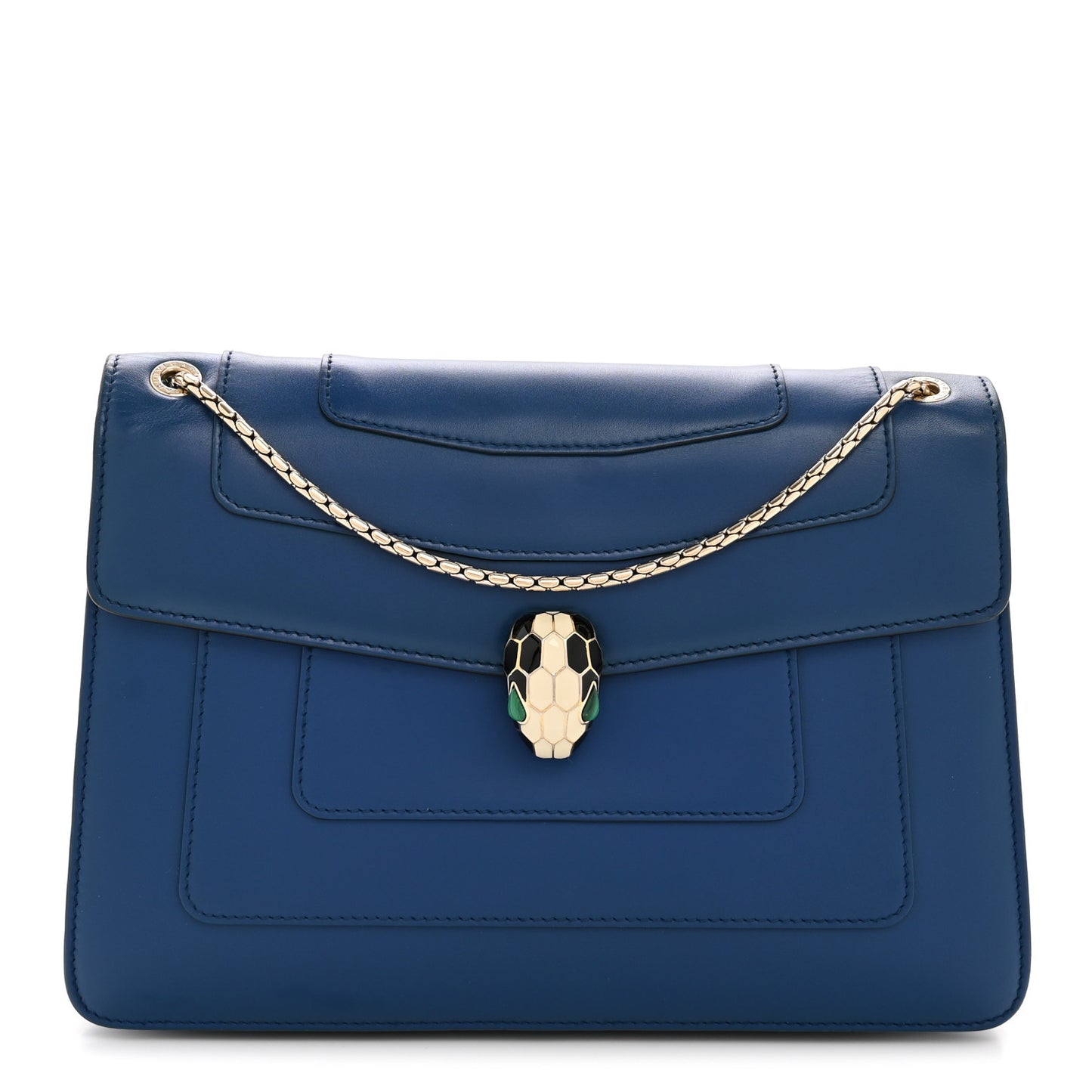 Calfskin Serpenti Forever Shoulder Bag Navy