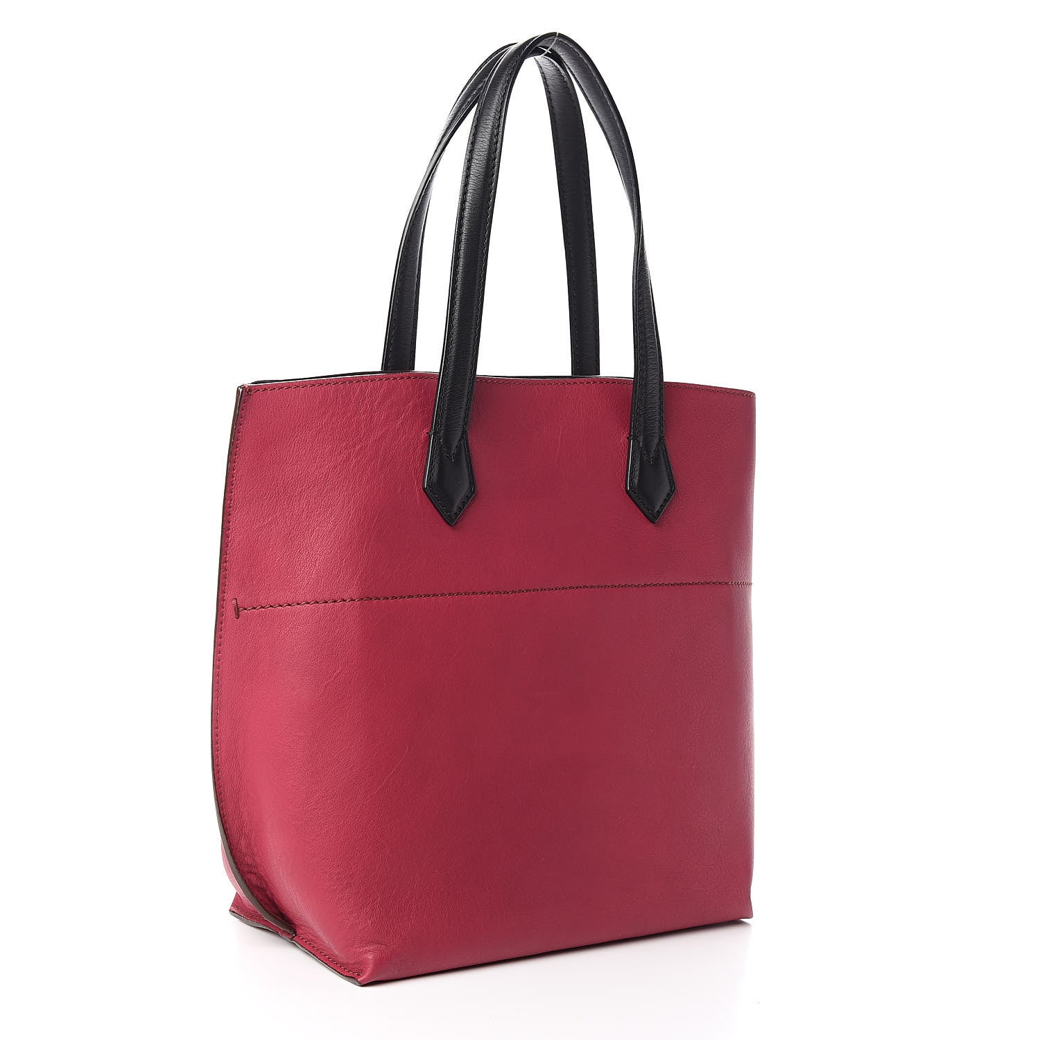 Fendi Vitello Small Shopper Tote Amarena Black Asfalto 3 of 9
