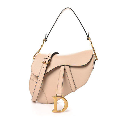 Christian Dior Grained Calfskin Saddle Bag With Strap Beige 1 of 13