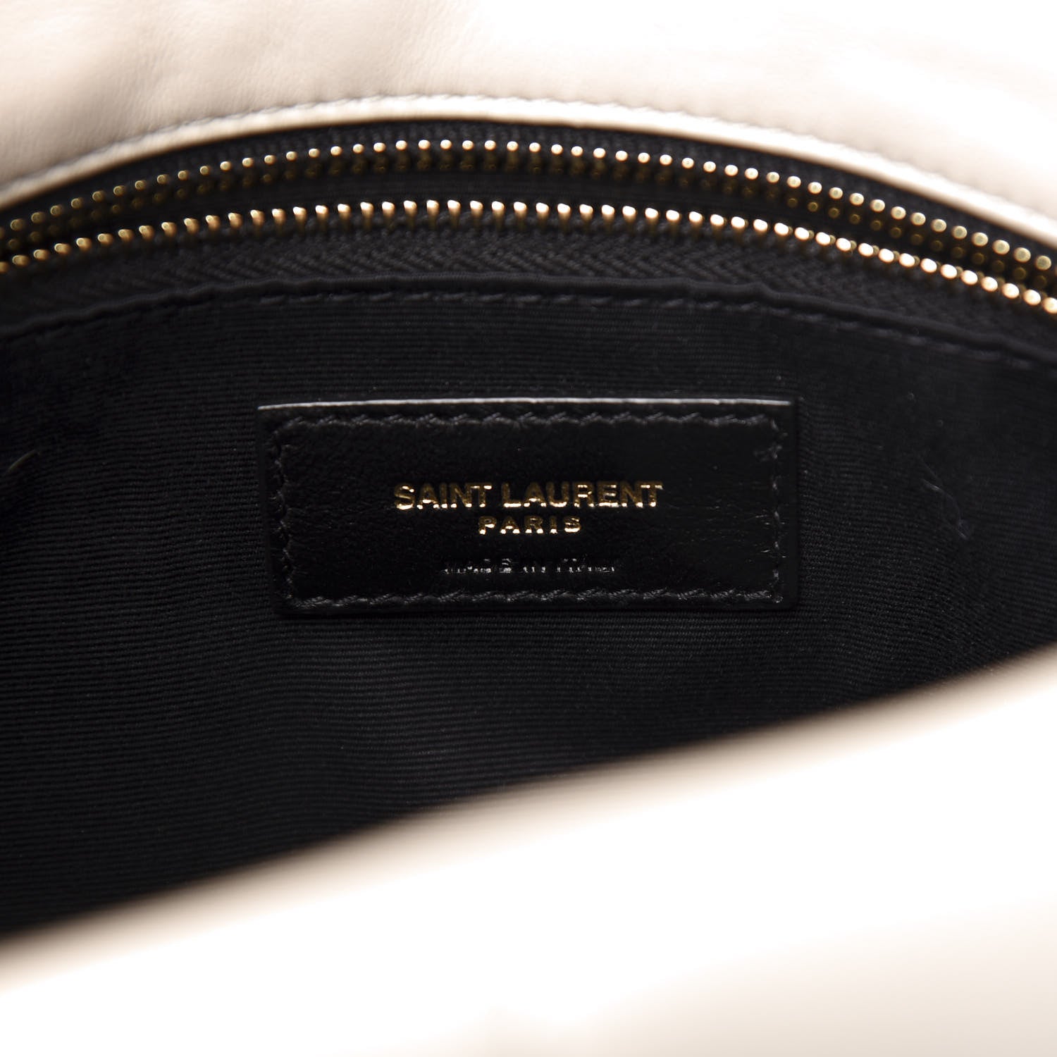 Saint Laurent Lambskin Quilted Small Loulou Puffer Monogram Chain Satchel Blanc Vintage 7 of 12